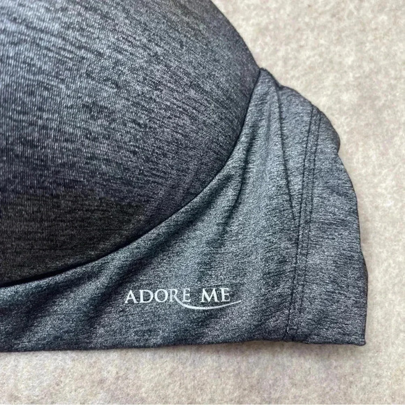 Adore Me Helynn Plunge Dark Gray Racerback Bra Wireless Womens size 38D - Picture 8 of 10